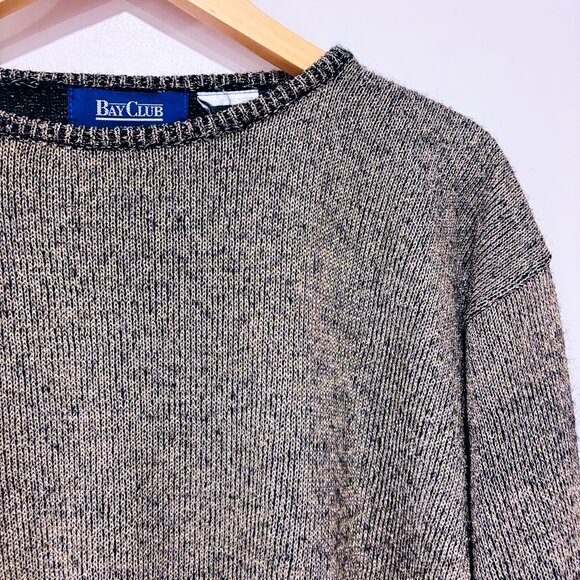 BAY CLUB – Vintage metallic knit sweater | Shimmery gold tone | Medium * - Picture 3 of 7
